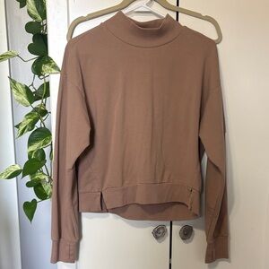all in motion Tan High-Neck Pullover Sweatshirt